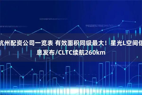 杭州配资公司一览表 有效面积同级最大！星光L空间信息发布/CLTC续航260km